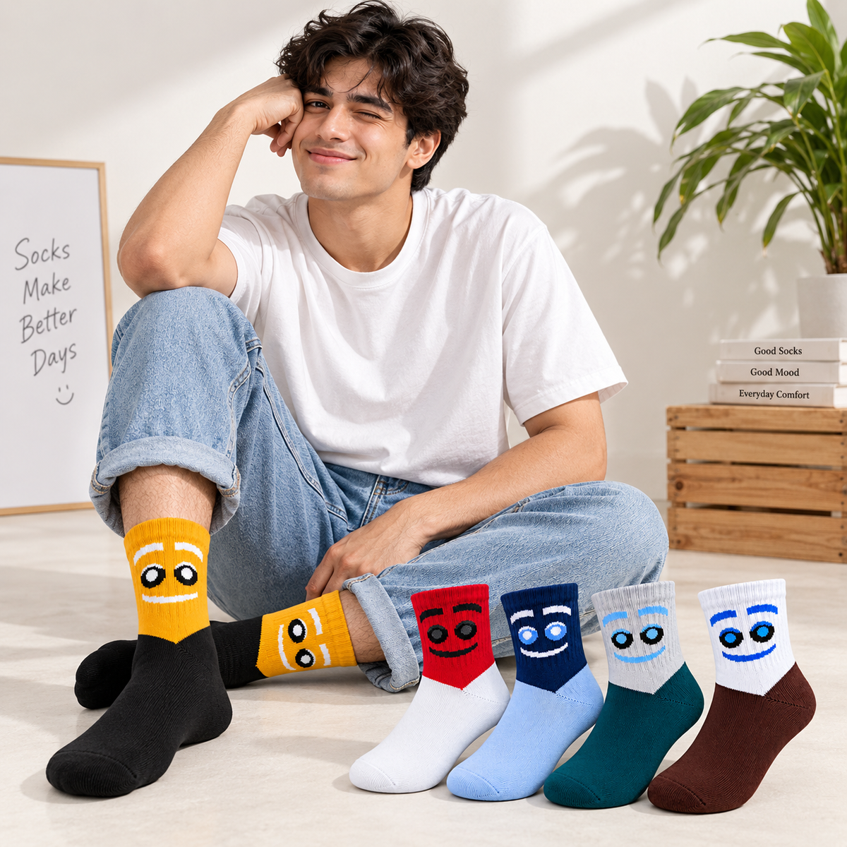 Smile socks pack of 5